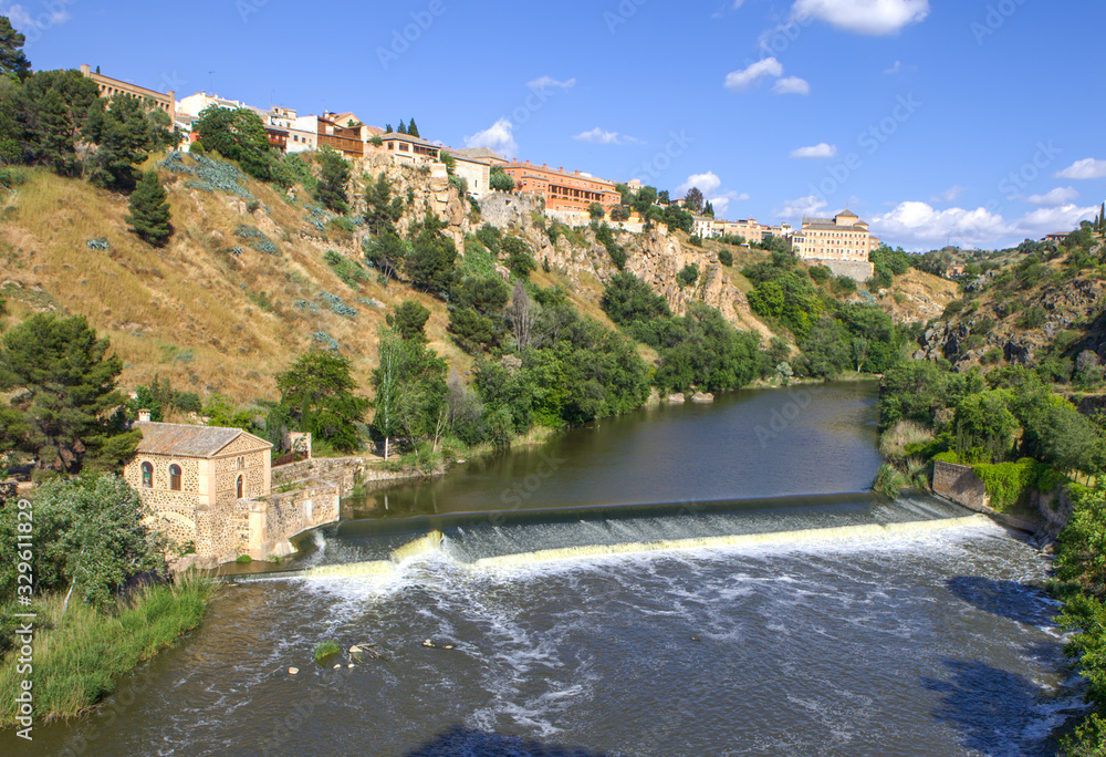 The picturesque steep banks of the Tagus River. Toledo. Spain