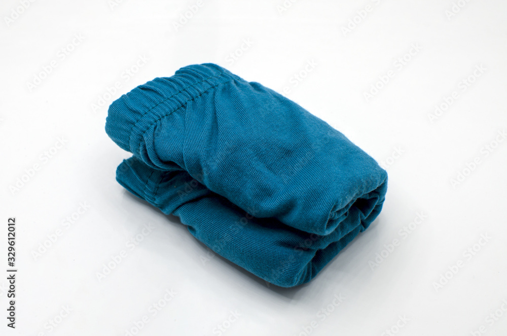 blue gloves on white background