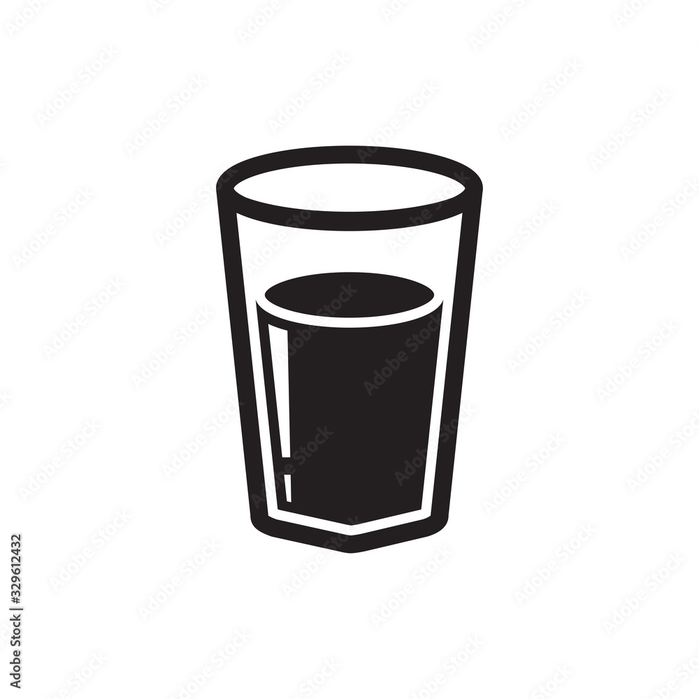 drink glass icon in trendy flat design drink glass icon in trendy flat design