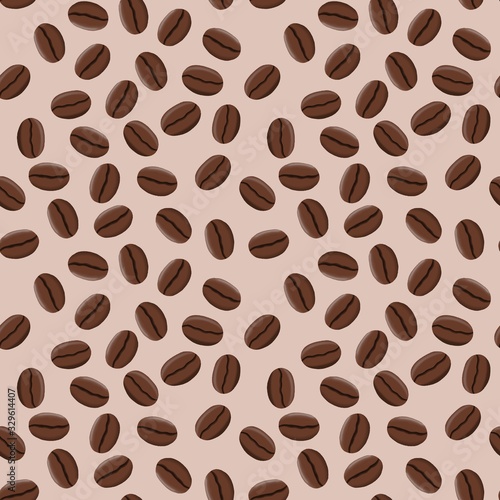 Seamless coffee pattern  colorful background  illustration for textiles