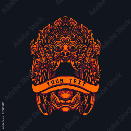 Barong bali illustration
