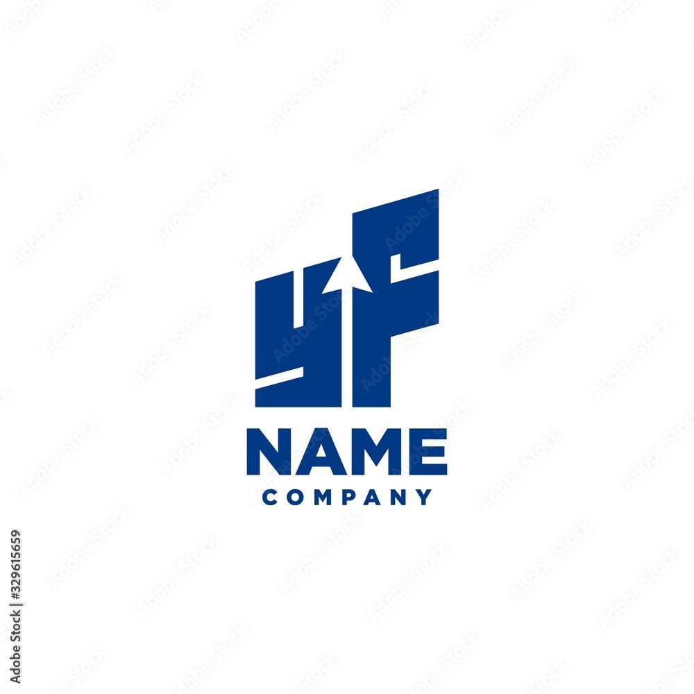 YF monogram logo with a negative space style arrow up design template YF monogram logo with a negative space style arrow up design template