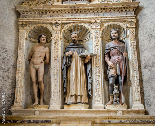 Interiors of the Church of Saint Anastasia in Verona, Veneto, Italy