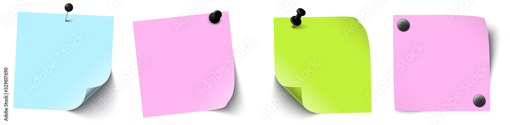 collection of colored sticky papers Stock Vector | Adobe Stock