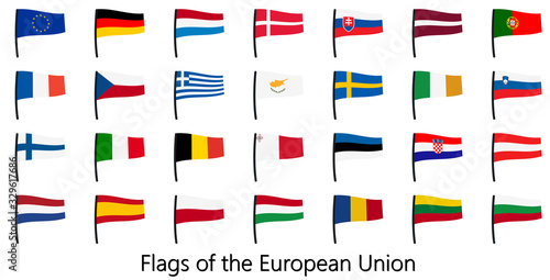 collection EU flags