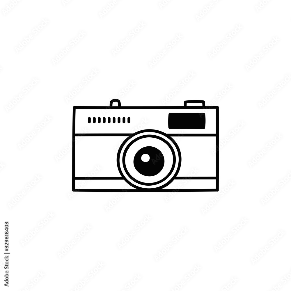 Camera icon illustration isolated on white background Camera icon illustration isolated on white background