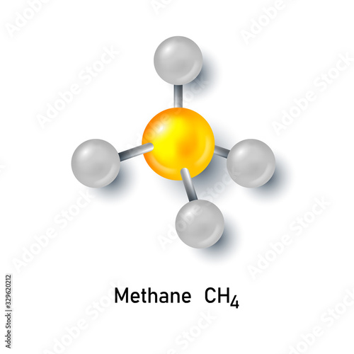 Methane molecule vector illustration. 3D design