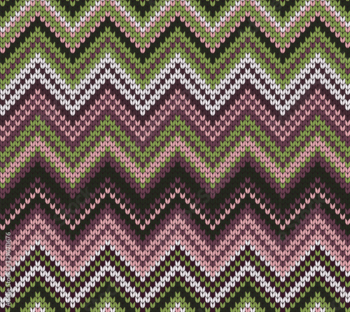 Knitted seamless decorative pattern chevron