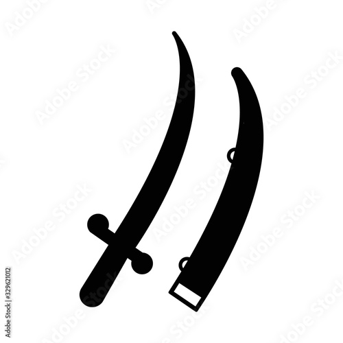 Mongol warrior simple icon saber