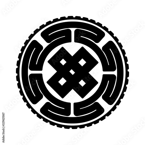 Mongol warrior simple icon faith