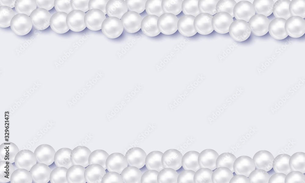 Shiny pearls frame. Vector illustration. Background with pearl. Wedding design with pearl necklace Shiny pearls frame. Vector illustration. Background with pearl. Wedding design with pearl necklace
