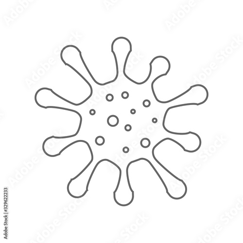 Microbe, bacterium icon, virus icon in glyph style, corona virus, outline vector illustration isolated on white