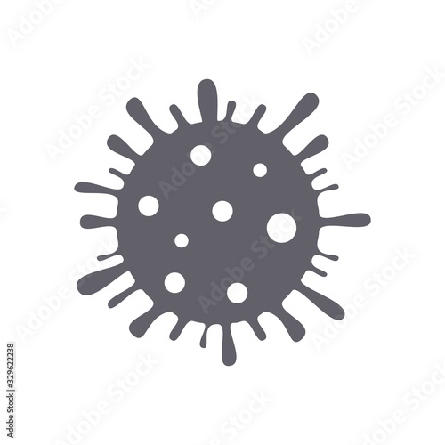 Microbe, bacterium icon, virus flat illustration isolated on white
