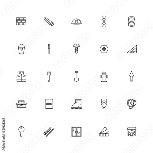 bundle of construction set line icons