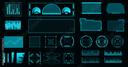 Futuristic hud interface graphic set computer search engine screen ,illustration picture.