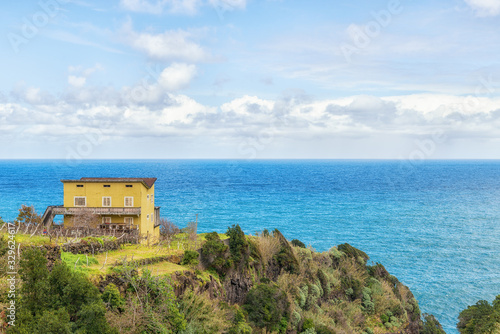 Scenic ocean view from the small town of Seixal, Porto Moniz, Madeira island, Portugal