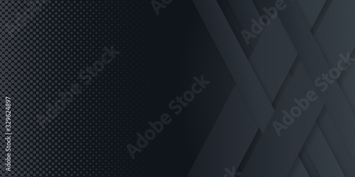 Dark neutral background. Black abstract background geometry shine and layer element vector for presentation design.
