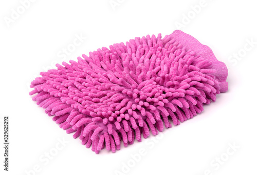 Pink microfiber wash mitt