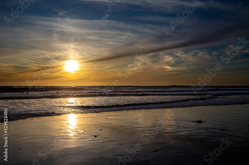 Sunset at the beach at the Costa de la Luz, Andalucia, Spain. © DirkR