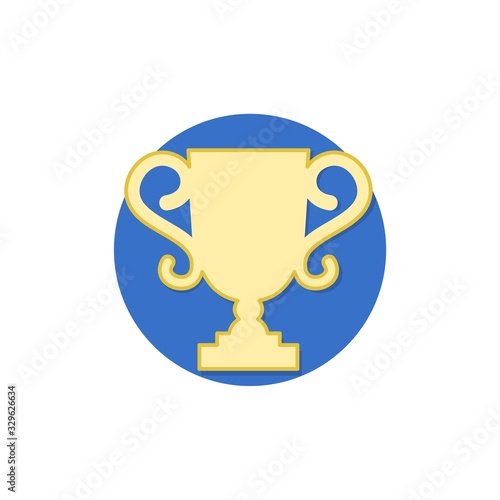 Gold cup trophy icon. Winner award sign isolated on white background