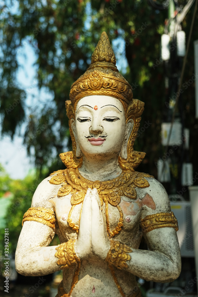 Golden buddha statue at a Temple in Chiang Mai