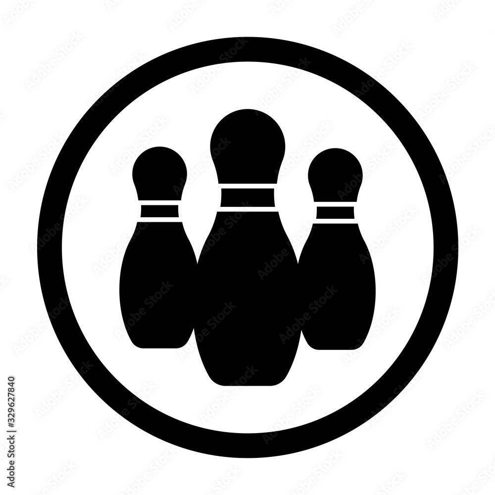 Bowling Pin Icon Isolated on White Background Bowling Pin Icon Isolated on White Background