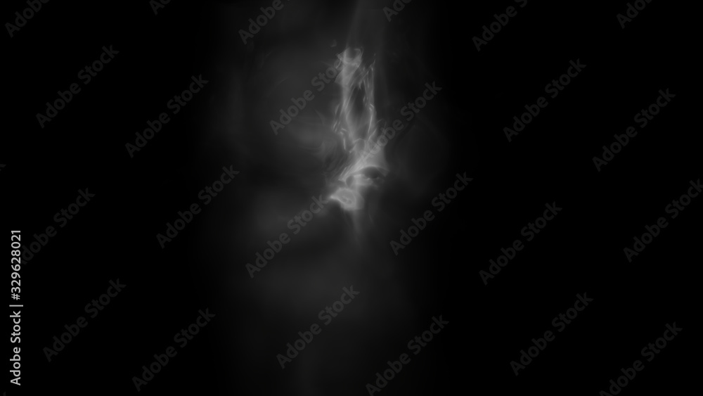 smoke or vapor isolated in black background 