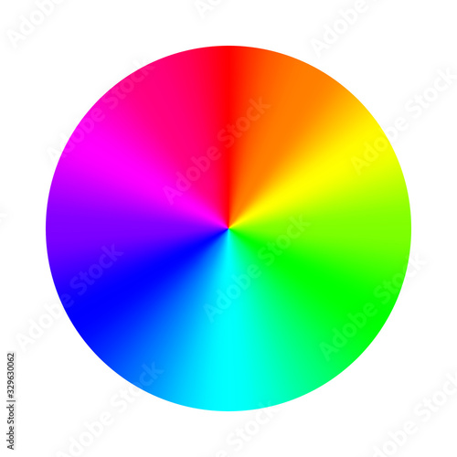 Color wheel palette. RGB, RYB, CYMK system. Color harmony. Vector Illustration.