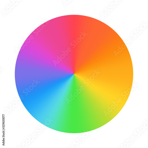 Color wheel palette. RGB, RYB, CYMK system. Color harmony. Vector Illustration.