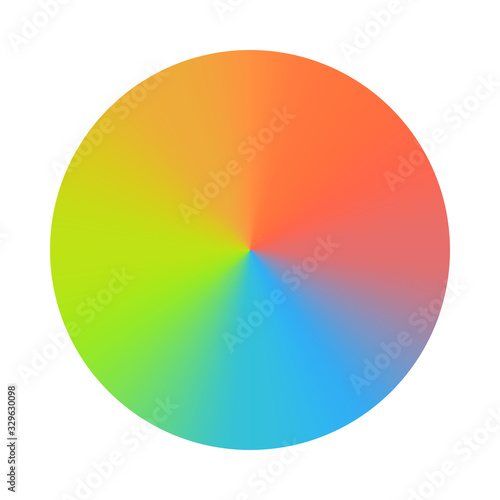 Color wheel palette. RGB, RYB, CYMK system. Color harmony. Vector Illustration.