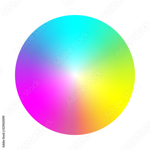Color wheel palette. RGB, RYB, CYMK system. Color harmony. Vector Illustration.