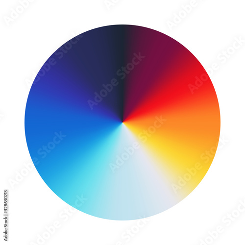 Color wheel palette. RGB, RYB, CYMK system. Color harmony. Vector Illustration.