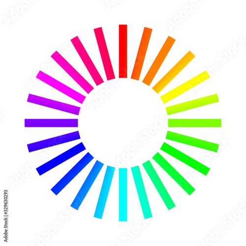 Color wheel palette. RGB, RYB, CYMK system. Color harmony. Vector Illustration.