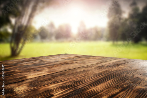 Desk of free space and spring time 