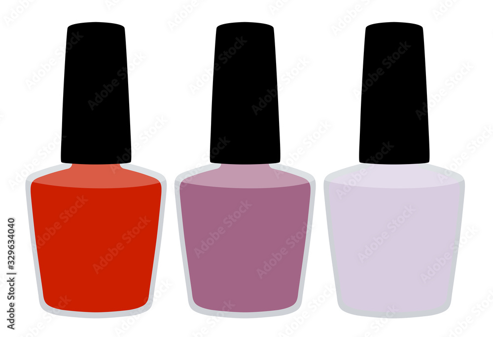 custom made wallpaper toronto digitalNail polish bottles of many colours, isolated vector illustration, set of 3.