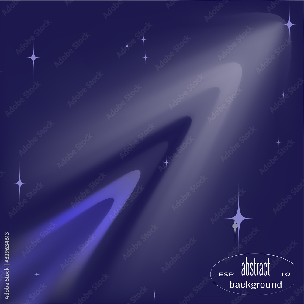 Glowing space object, galaxy, planet, comet, meteorite. Vector illustration. Abstract outer space background.