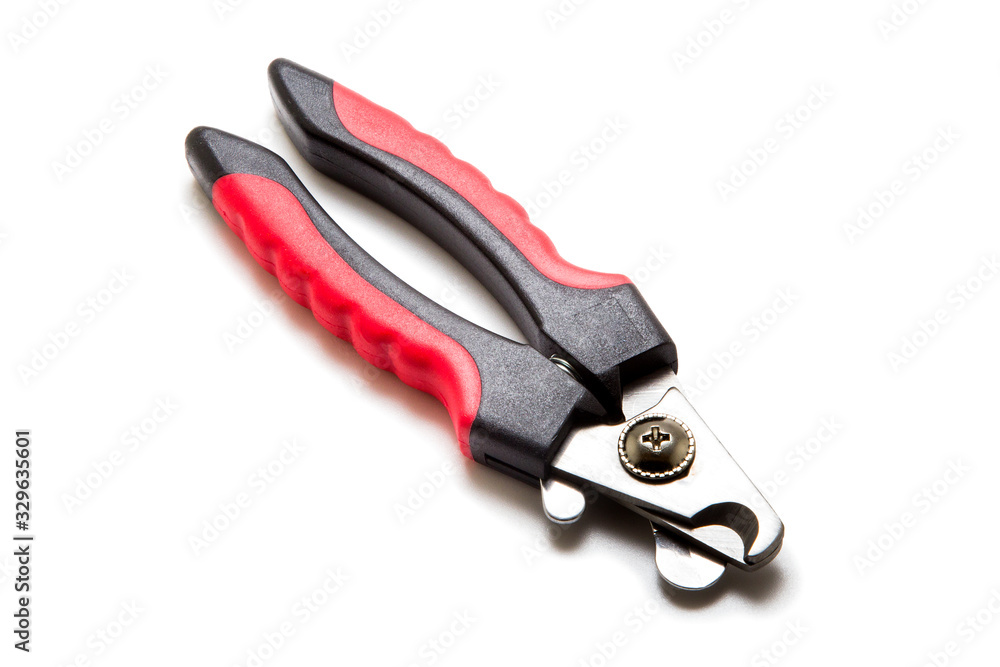 Scissors for cutting nails of an animal isolated on white Scissors for cutting nails of an animal isolated on white
