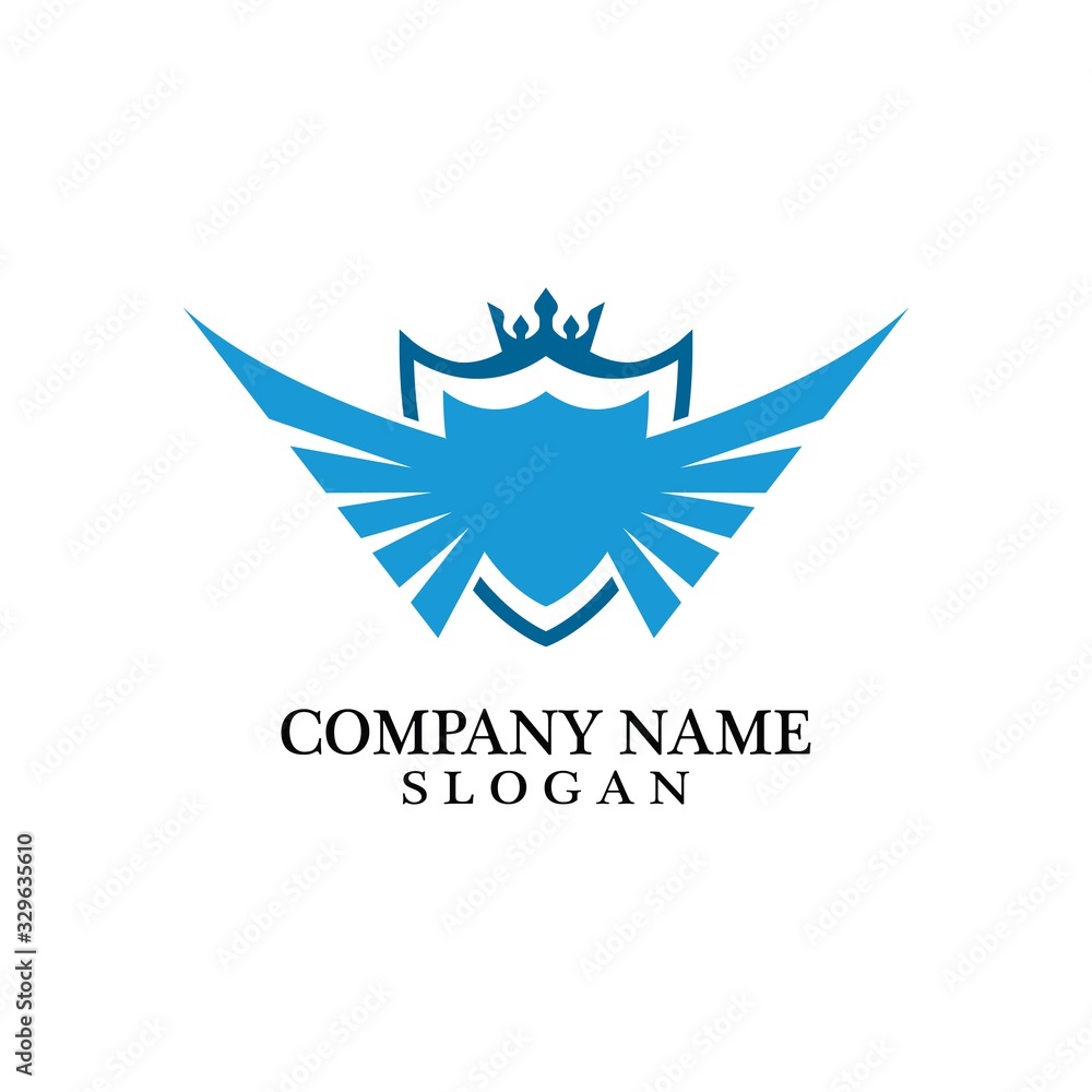 Shield, Wing and Crown for Business Logo Template Design Vector, Emblem, Design concept, Creative Symbol, Icon