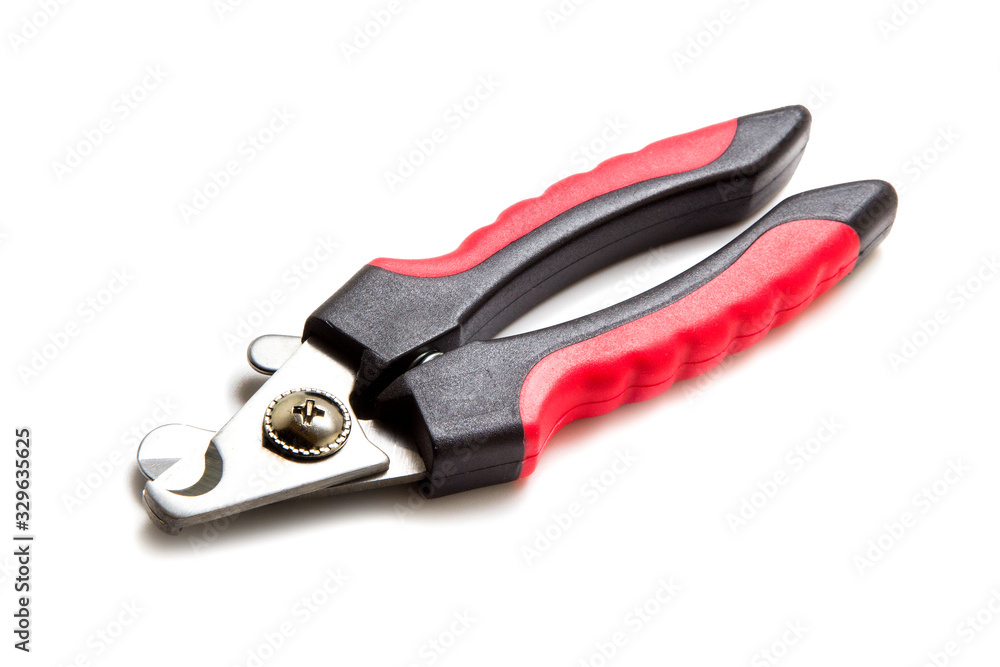 Scissors for cutting nails of an animal isolated on white Scissors for cutting nails of an animal isolated on white