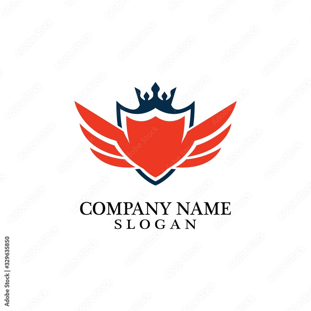 Shield, Wing and Crown for Business Logo Template Design Vector, Emblem, Design concept, Creative Symbol, Icon