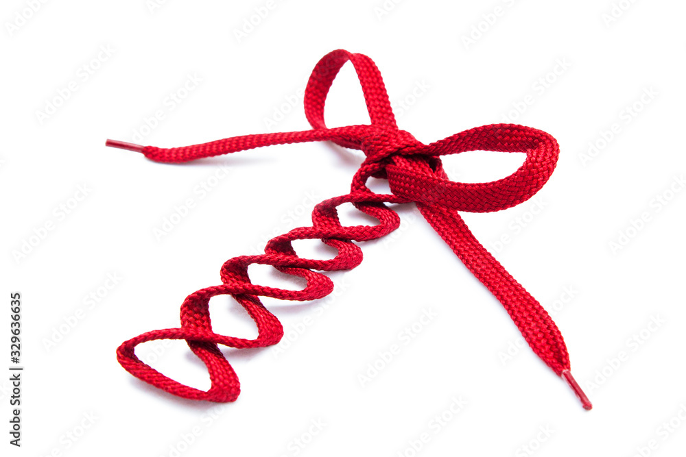 Fototapeta premium Shoe laces isolated on white background