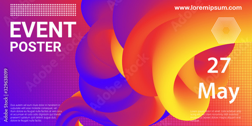Event poster. Party background. Fluid flow.Vector