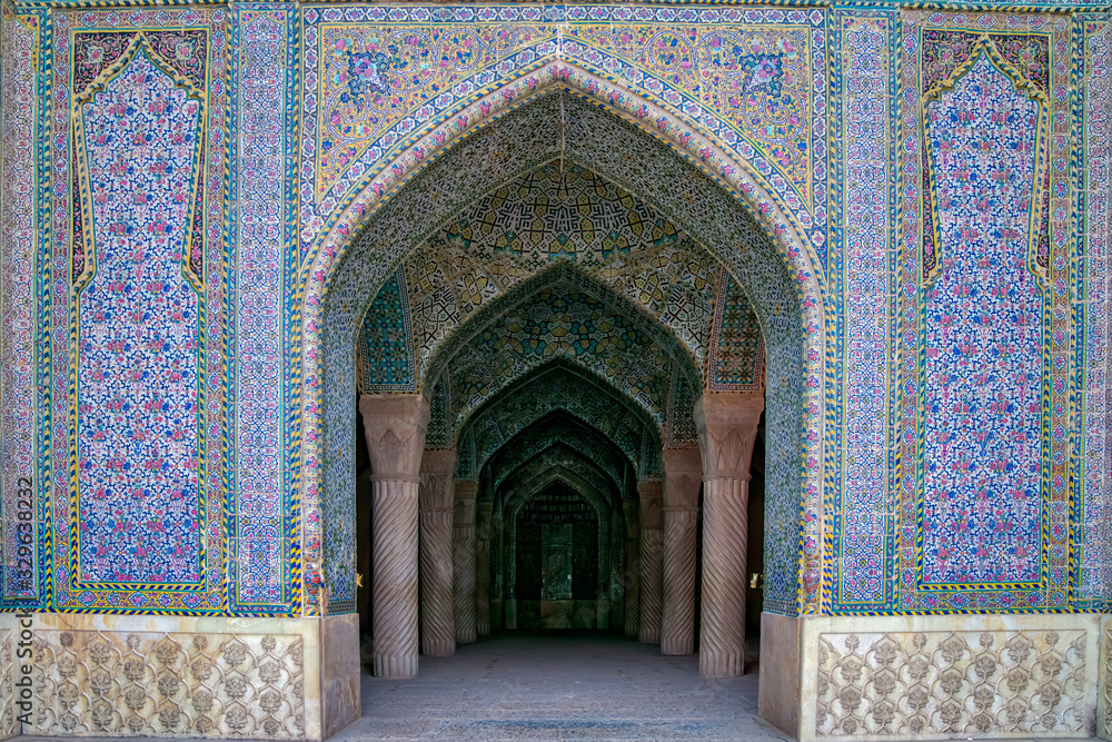 The entrance of prayer hall in Vakil Mosque, Shiraz, Iran