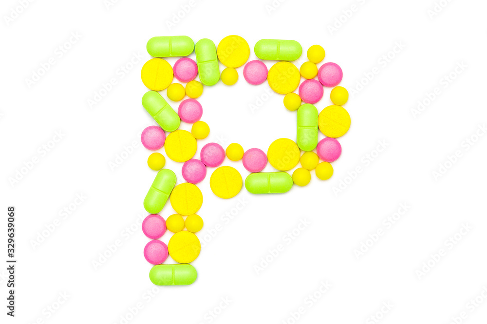 Alphabet of tablets and pills isolated on white Alphabet of tablets and pills isolated on white