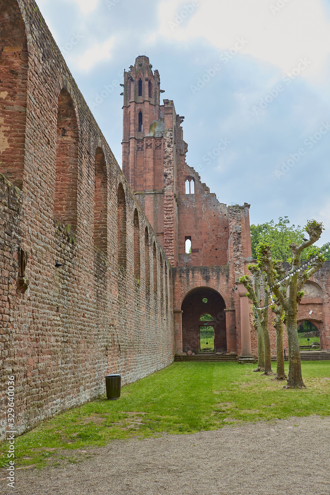 Inner courtyard of Ruin Monastery Limburg, Germany