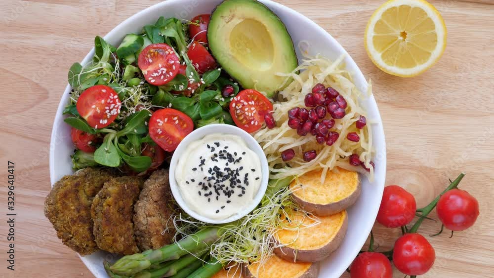 Vegan Buddha Bowl, Healthy And Balanced Food. Vegan Buddha Bowl, Healthy And Balanced Food.