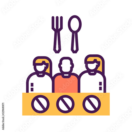 Hunger strike line color icon. Voluntary food refuse, nonviolent protest. Social protest. Pictogram for web page, mobile app, promo. Editable stroke.