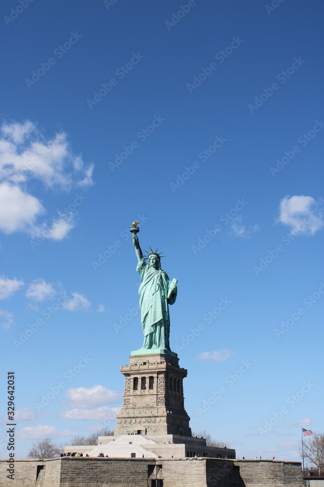 Statue of Liberty Front Blue Sky
