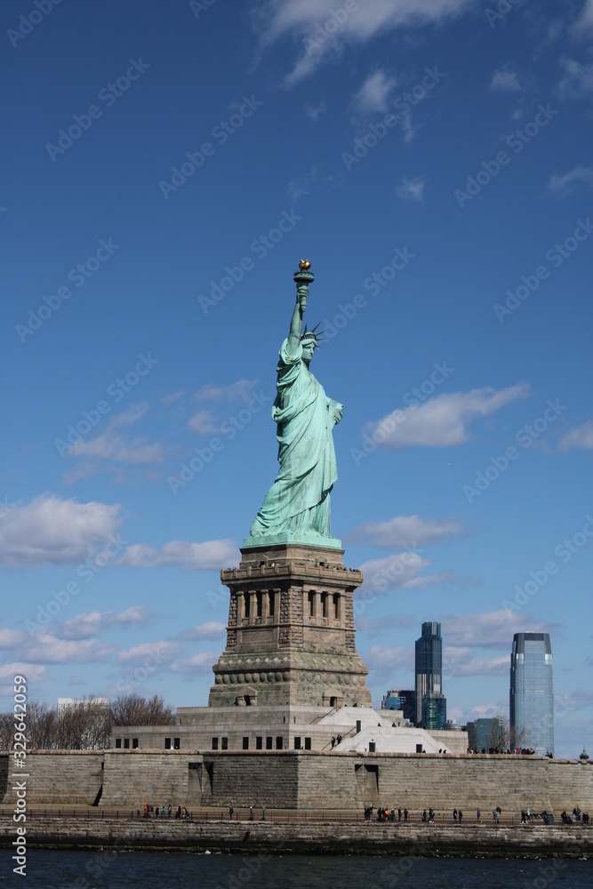 Statue of Liberty Side Blue Sky