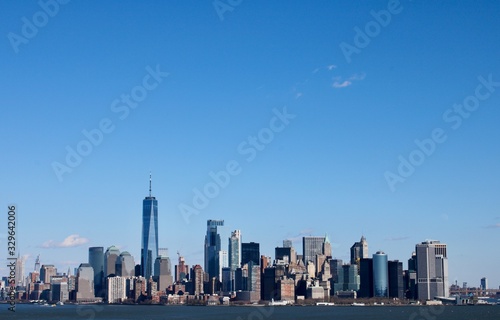 Beautiful New York City Skyline Clear Sky